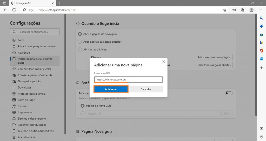 Como Mudar A P Gina Inicial No Navegador Microsoft Edge Winnotas Br